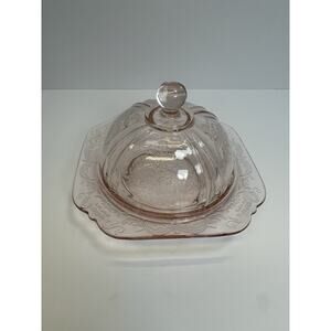 Vintage Pink Depression Madrid Butter Dish By Indiana Glass Recollection Line